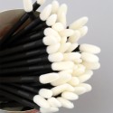  White and Black 100 Pcs Disposable Lip Brushes with lines 