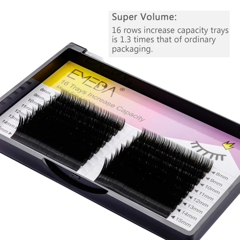 Whoelsale 16 Rows D Curl 0.05mm 8-15mm Mix Individual Eyelash Extension