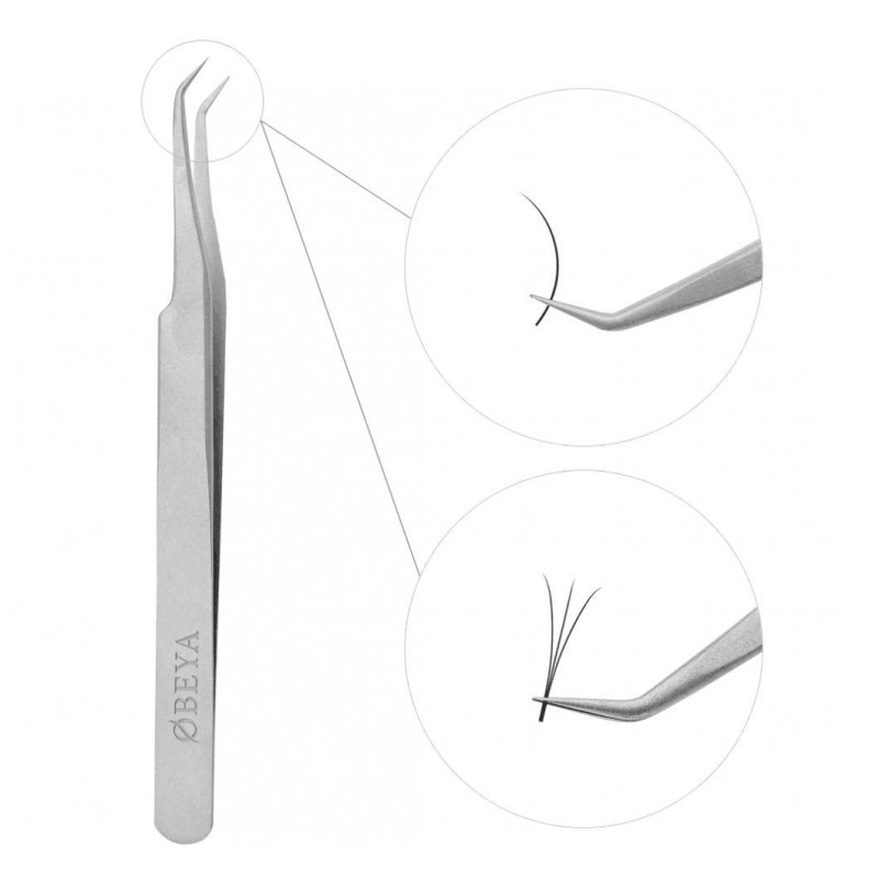 Eyelash Extension Tweezers for Individual Curved Point Professional Stainless Steel Precision Lash Extension Tweezers