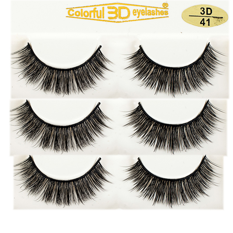 Natural Looking Silk Lashes 3D Silk diamond grade lashes 3 pairs 3D41