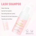 Eyelash Extension Cleanser 100ML Lash Shampoo with Rinse Bottle and Soft Brush
