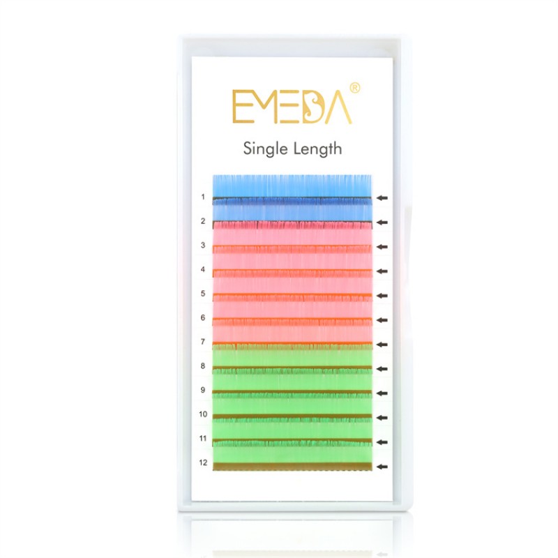 Neon Colored Lash Extenions Pink Blue Green Color Lashes Extension  0.07mm  neon Colored Eyelash Extensions