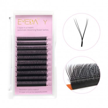 Y Lash D Curl 0.07mm 8-14mm Single Length and Mix Tray Lash Extensions