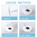 Crystal Eyelash Extension Tiles Palett Holder with 100 PCS Blooming Glue Cup 